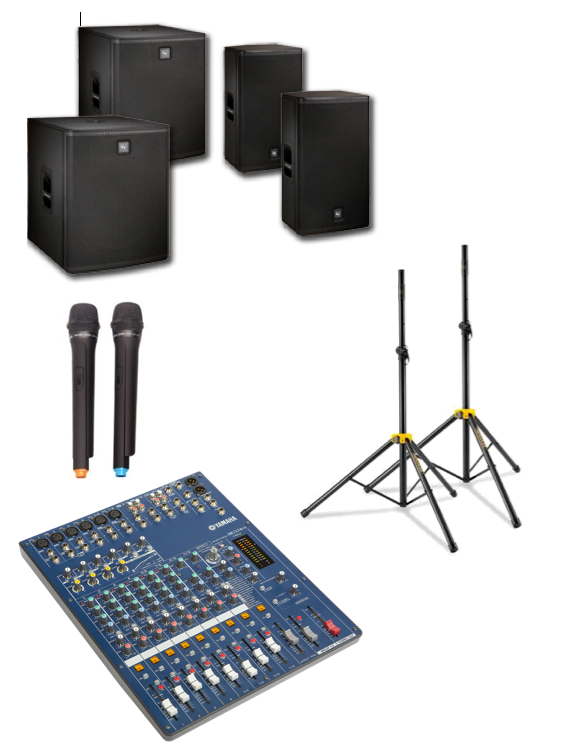 2 Speaker and 2 Sub Woofer Sound Package for Private Events