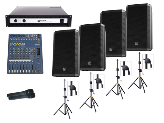 4 speaker SOUND SYSTEM FOR CORPORATE EVENTS