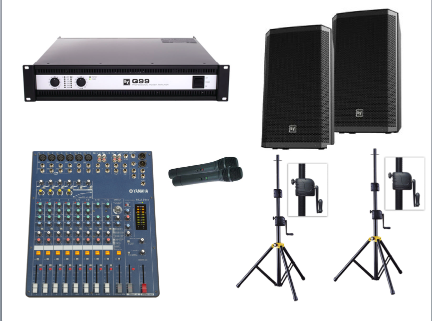 2 Speaker Sound System Package for Private Events