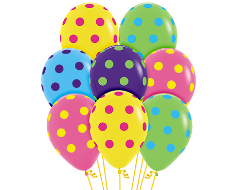 COLOUR POLKA DOT BALLOONS