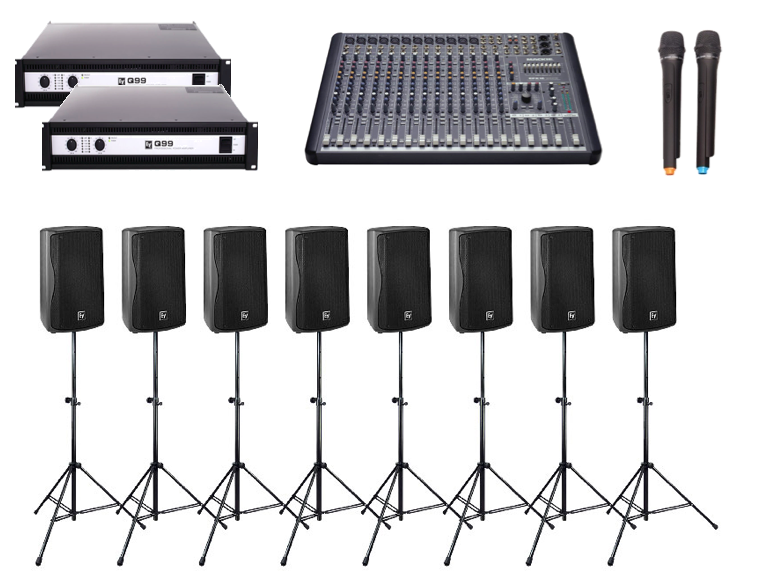 8 Speakers Sound System for Corporate Events