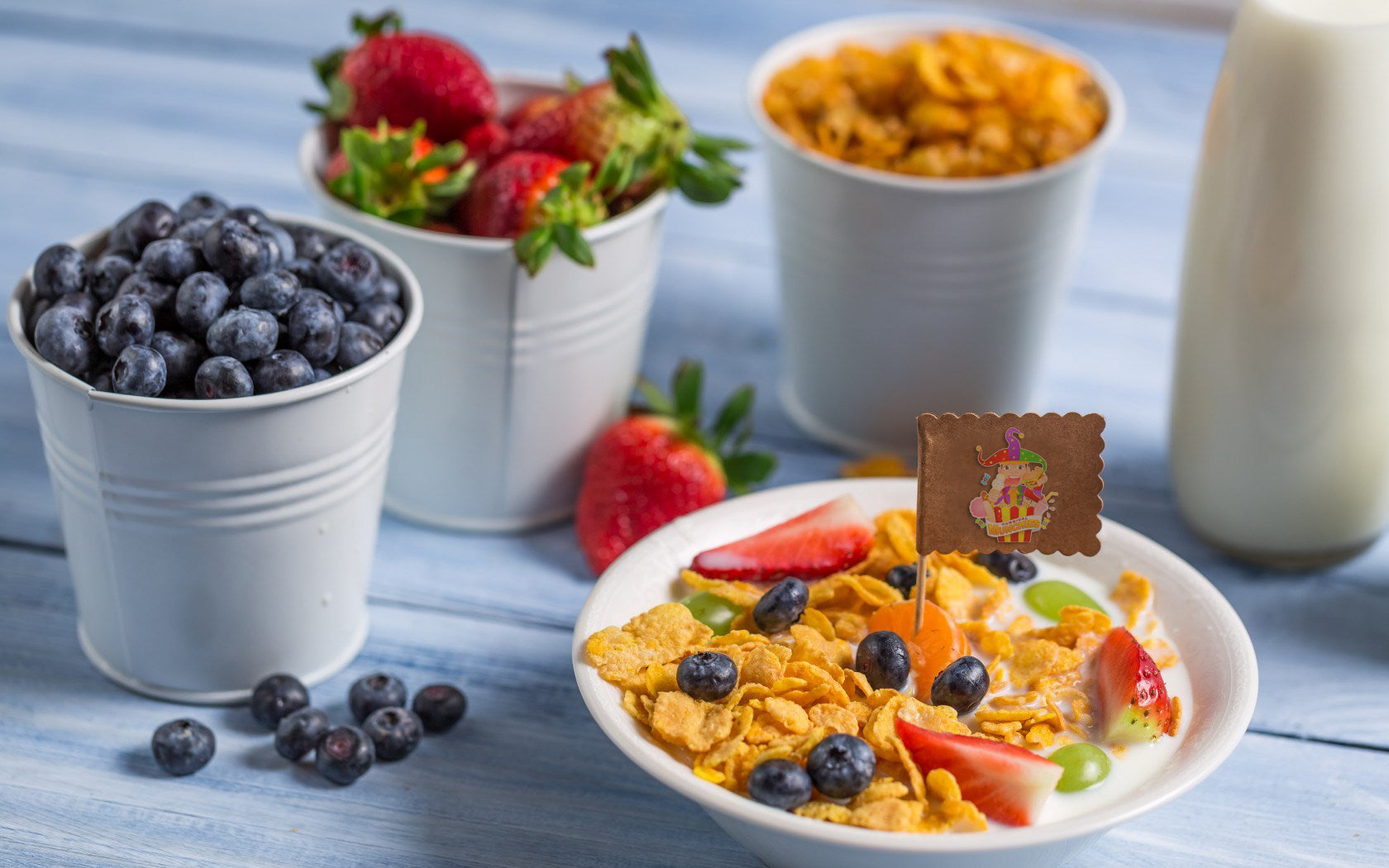 Live Breakfast Cereal Station with Milk