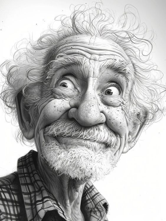 BLACK AND WHITE CARICATURE